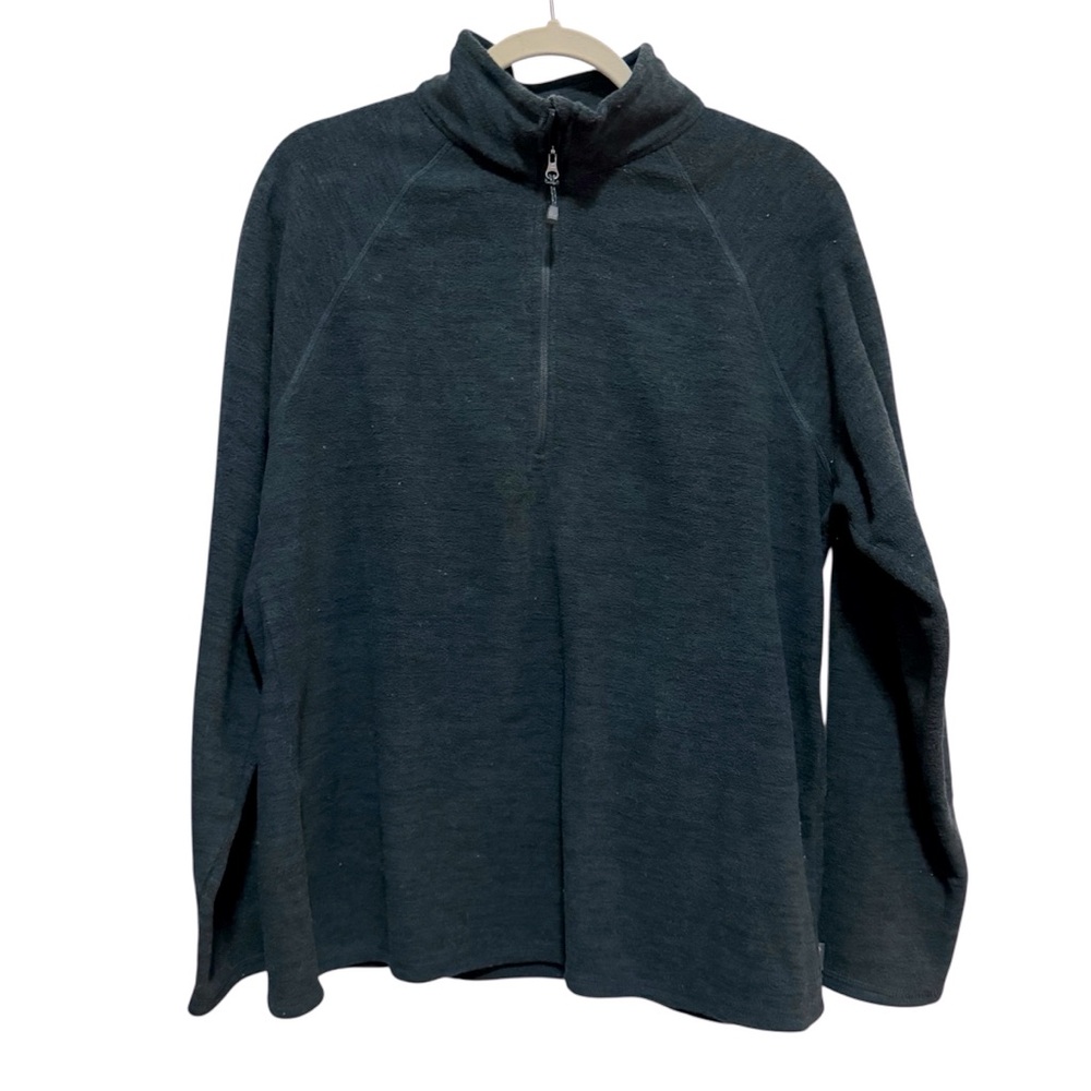 Eddie Bauer Dark Green Quarter Zip Fleece Sweatshirt Size XL EUC